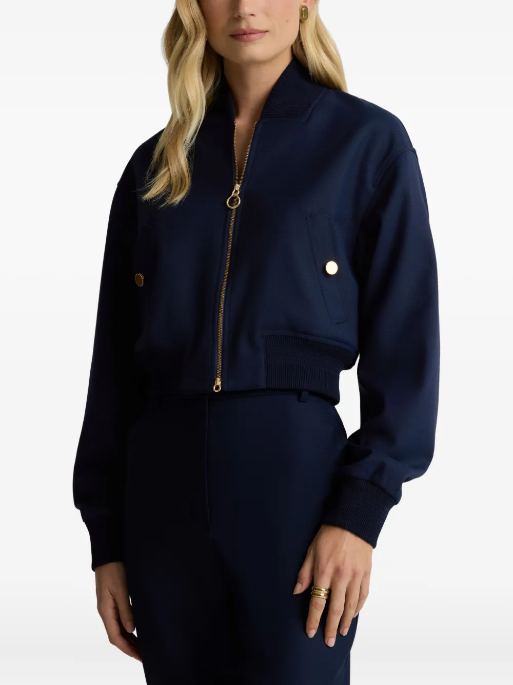 St. John Dakota cropped bomberjack Blauw