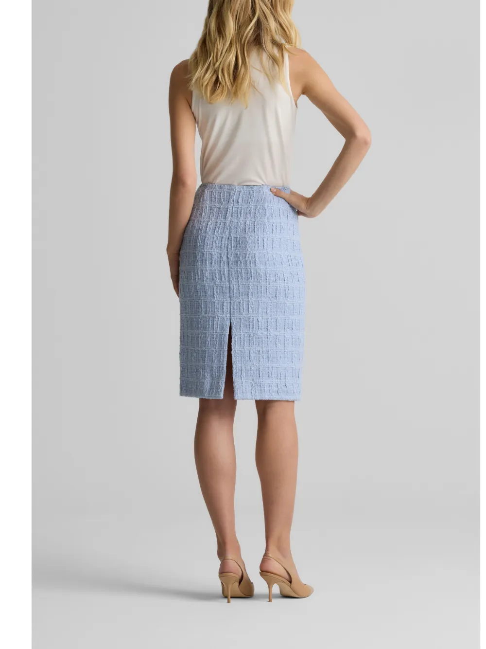 St. John Geruite rok met textuur Blauw