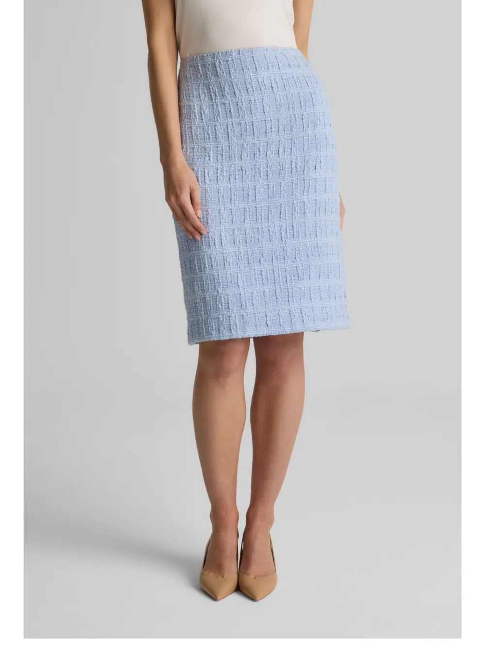 St. John Geruite rok met textuur Blauw