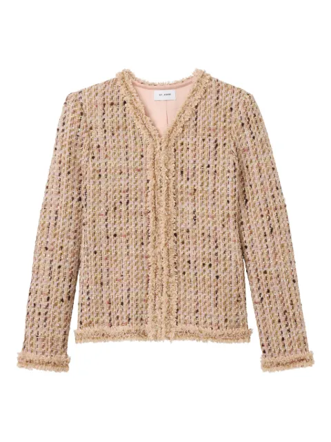 St. John Tweed-Jacke mit Fransen