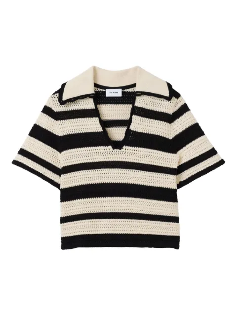 St. John stripe crochet T-shirt