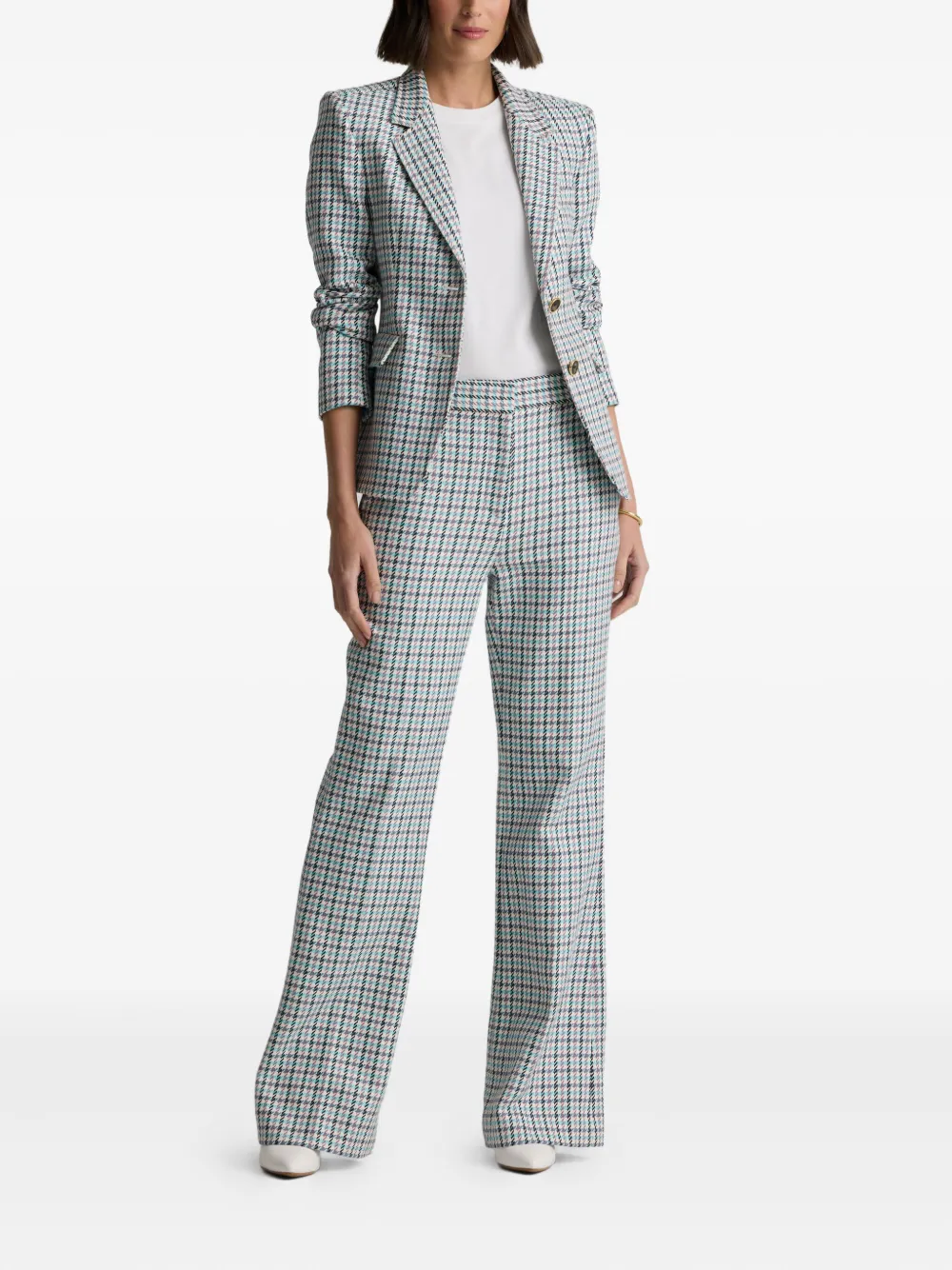 St. John Parker houndstooth blazer Blauw
