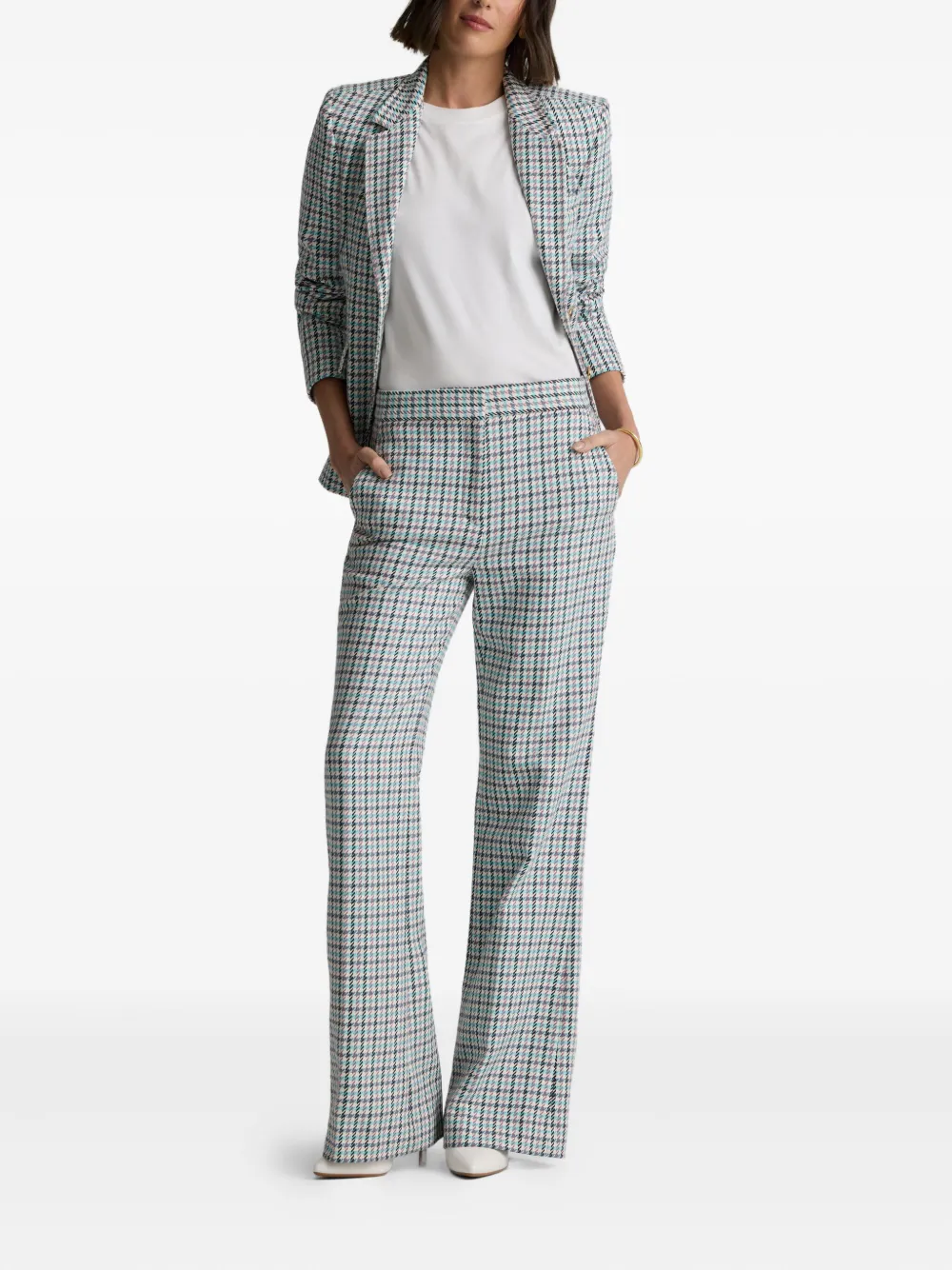 St. John Parker houndstooth blazer Blauw