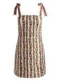 alice + olivia Maryann tie-shoulder floral-print mini dress - Neutrals