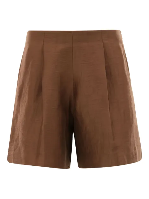 L'Agence pleated-front linen shorts