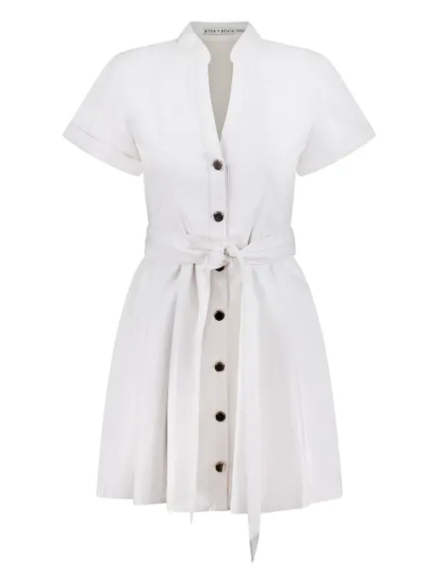 alice + olivia Lucy button-front pleated mini dress