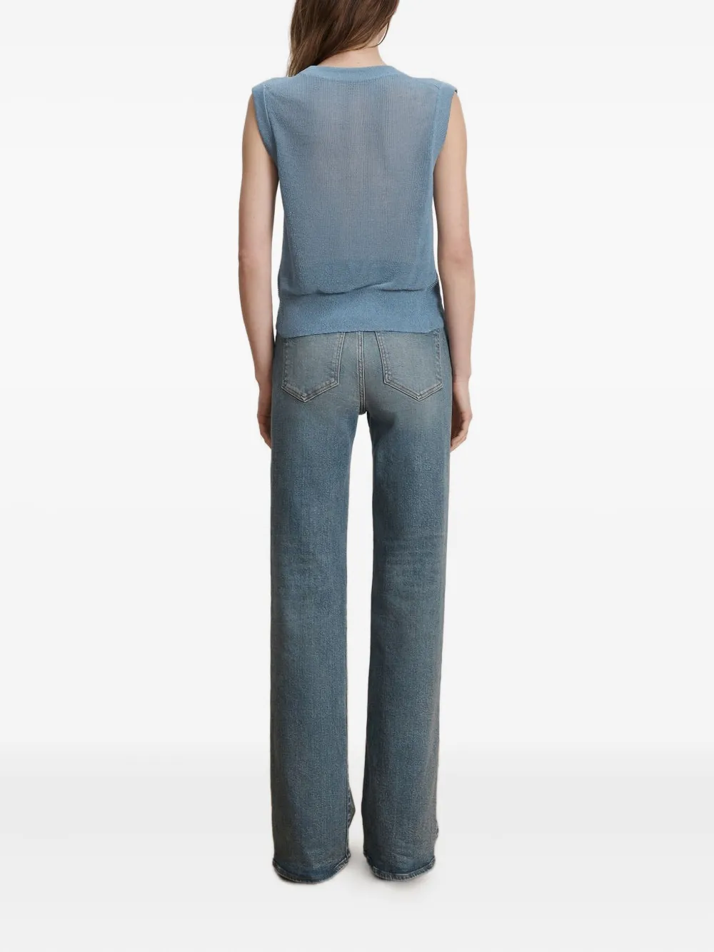 Veronica Beard Kellen Sleeveless Twist-front Sweater In Blue