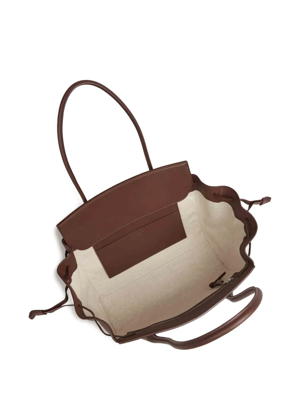 Jil Sander Voyage leren shopper met trekkoord Bruin