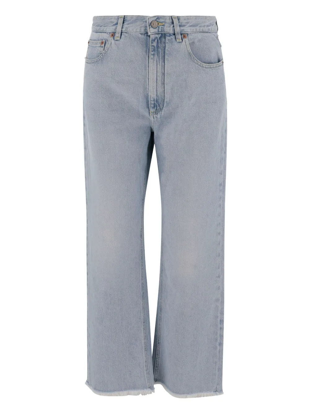 Valentino Garavani frayed straight-leg jeans Blauw