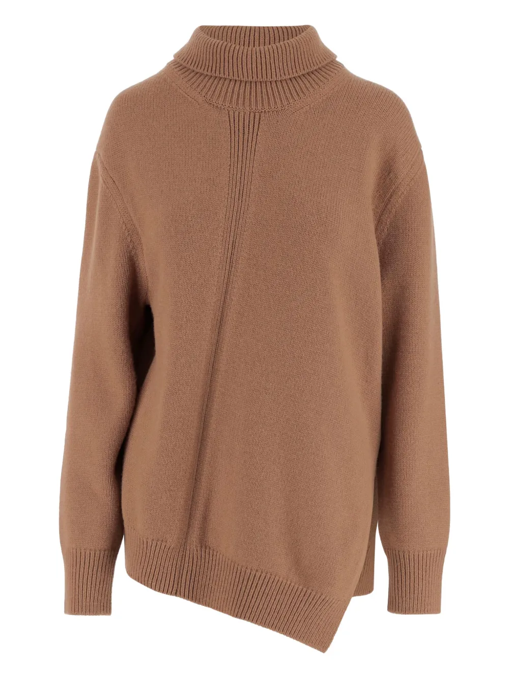 Jil Sander high-neck asymmetrical sweater Bruin