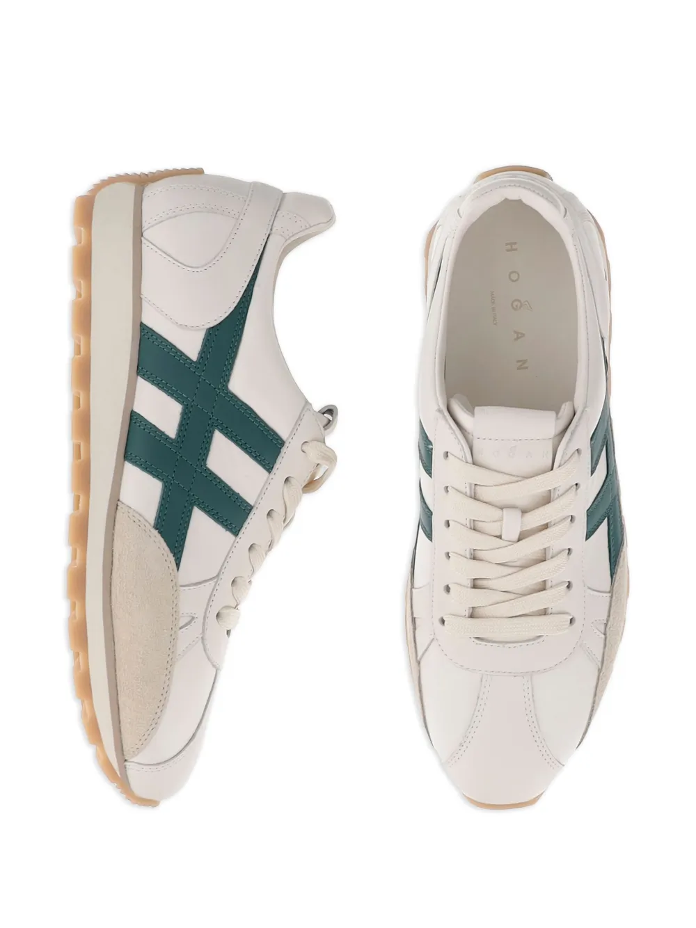 Hogan leather lace-up trainers Neutrals