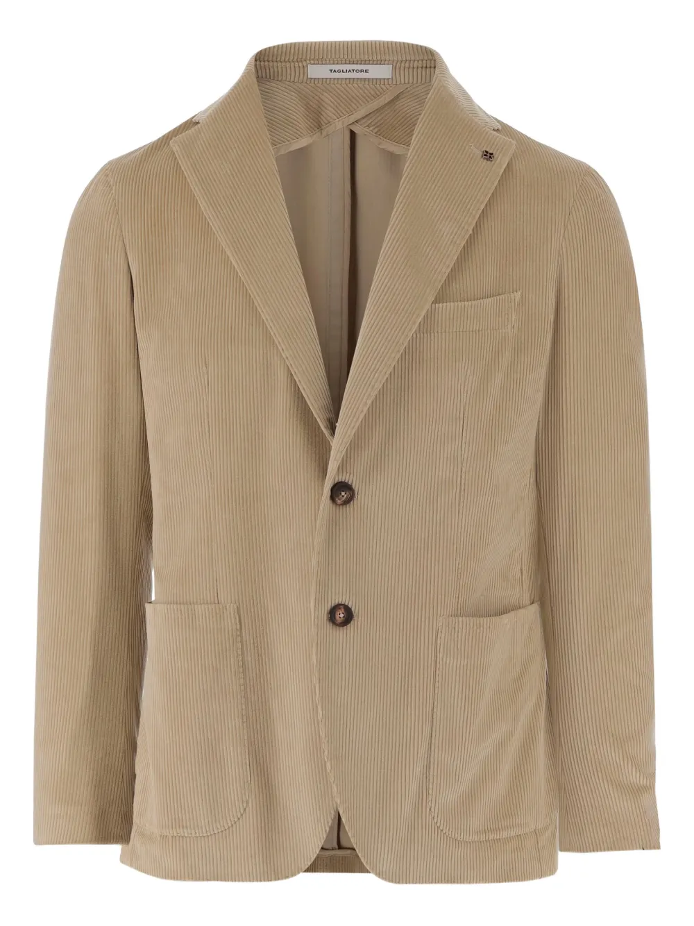 Tagliatore single-breasted corduroy blazer Beige