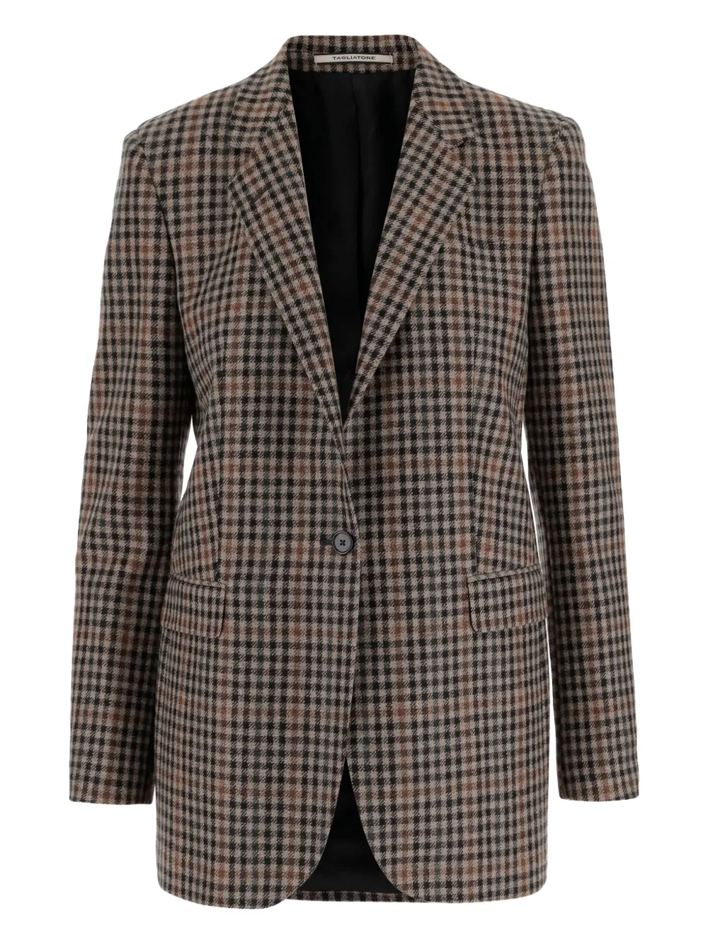 Tagliatore check-pattern virgin-wool blazer Bruin