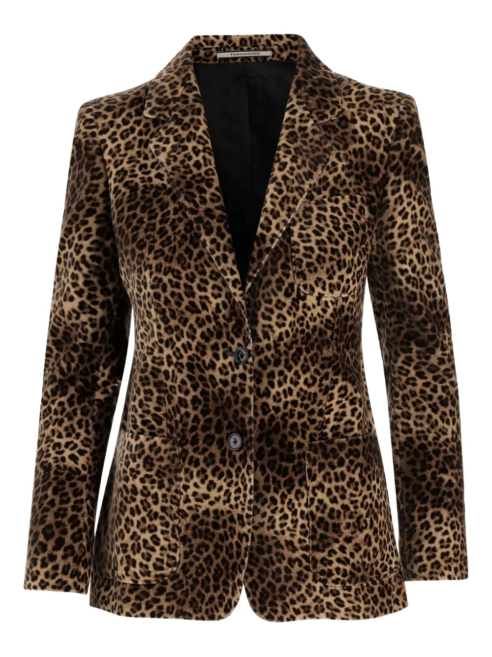 Tagliatore leopard-print velvet blazer Bruin