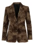 Tagliatore leopard-print velvet blazer - Brown