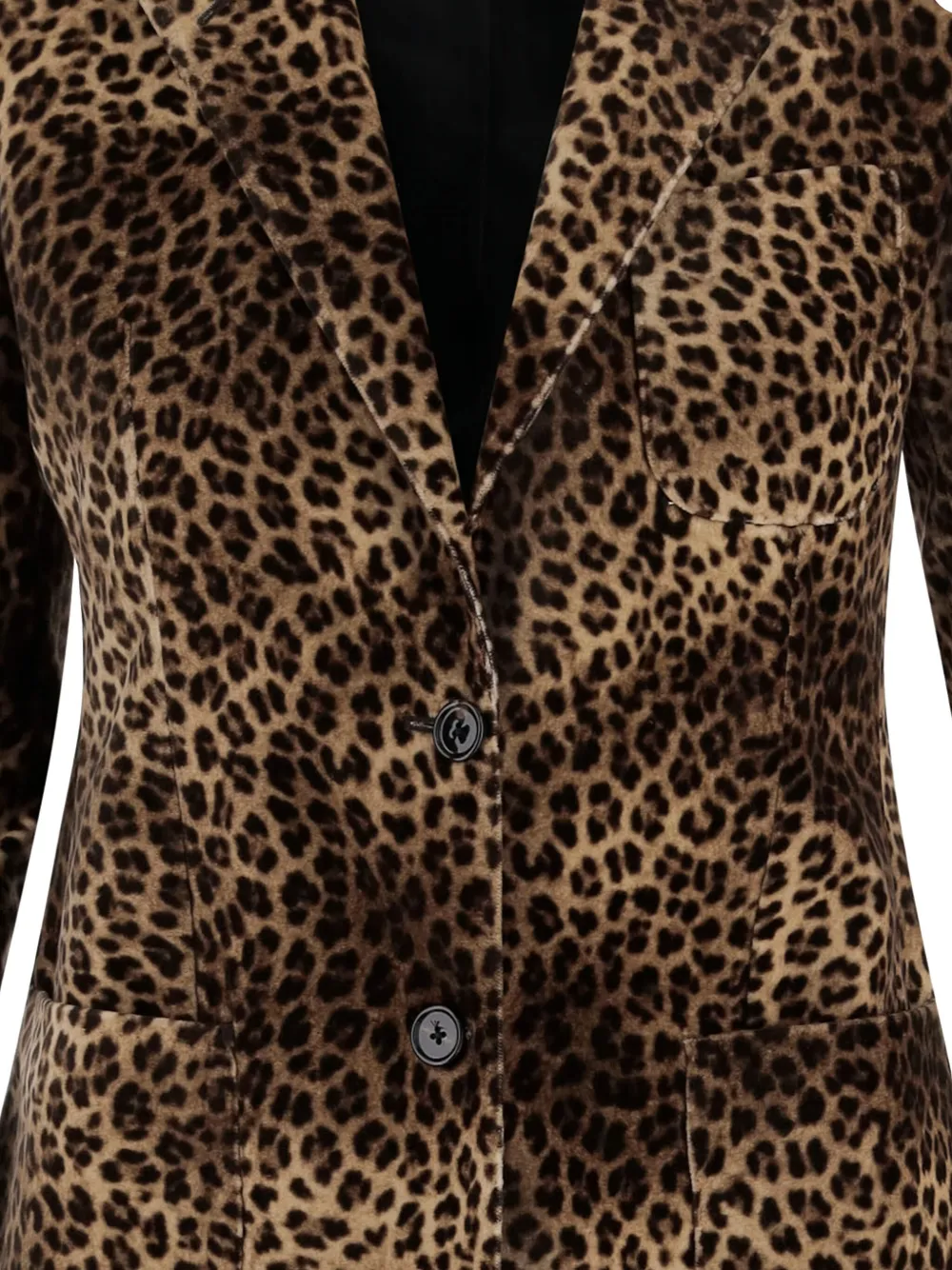 Tagliatore leopard-print velvet blazer Bruin
