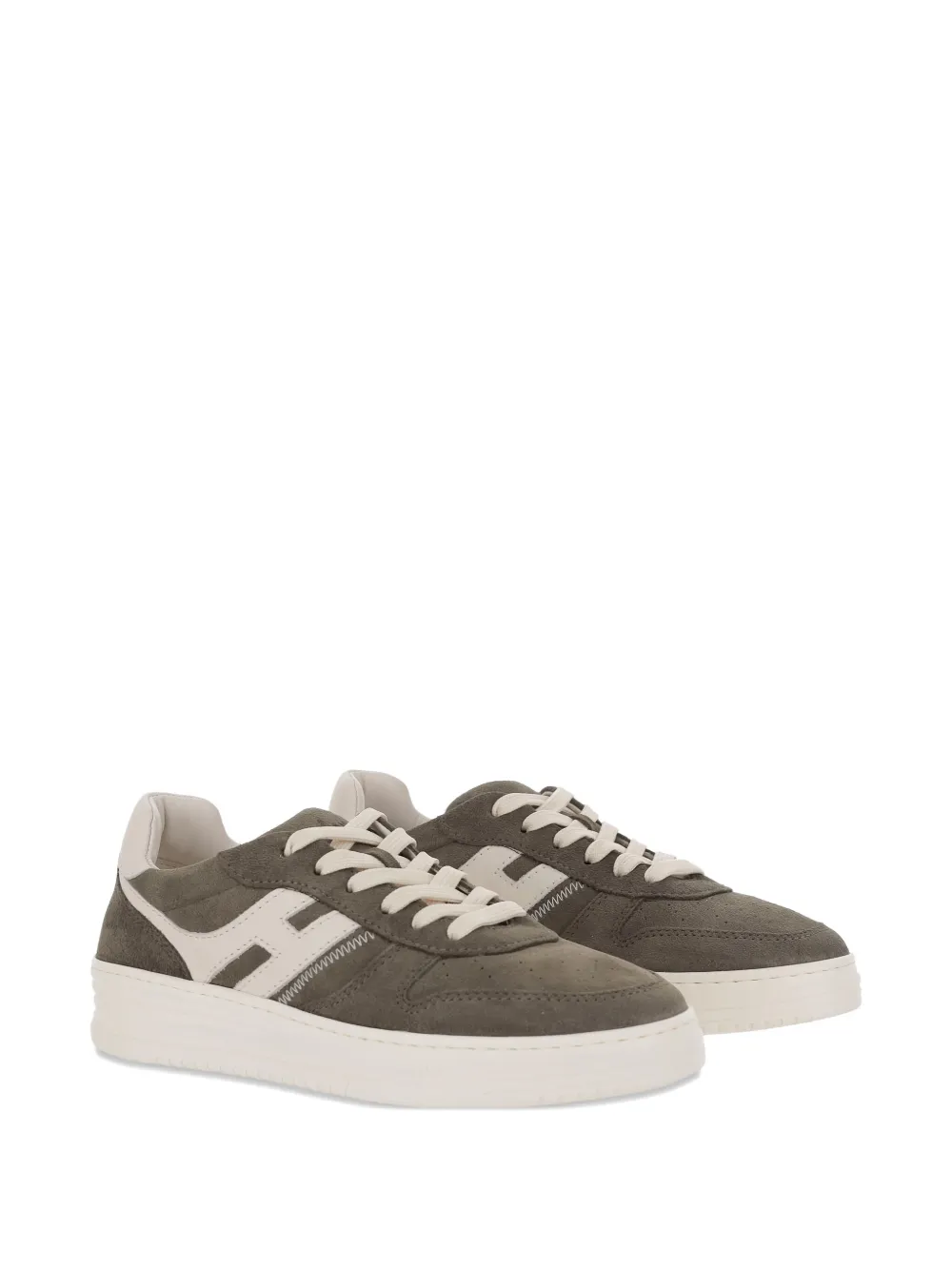 Hogan Lace-up Suede Sneakers With Memory Foam Insole In Gray