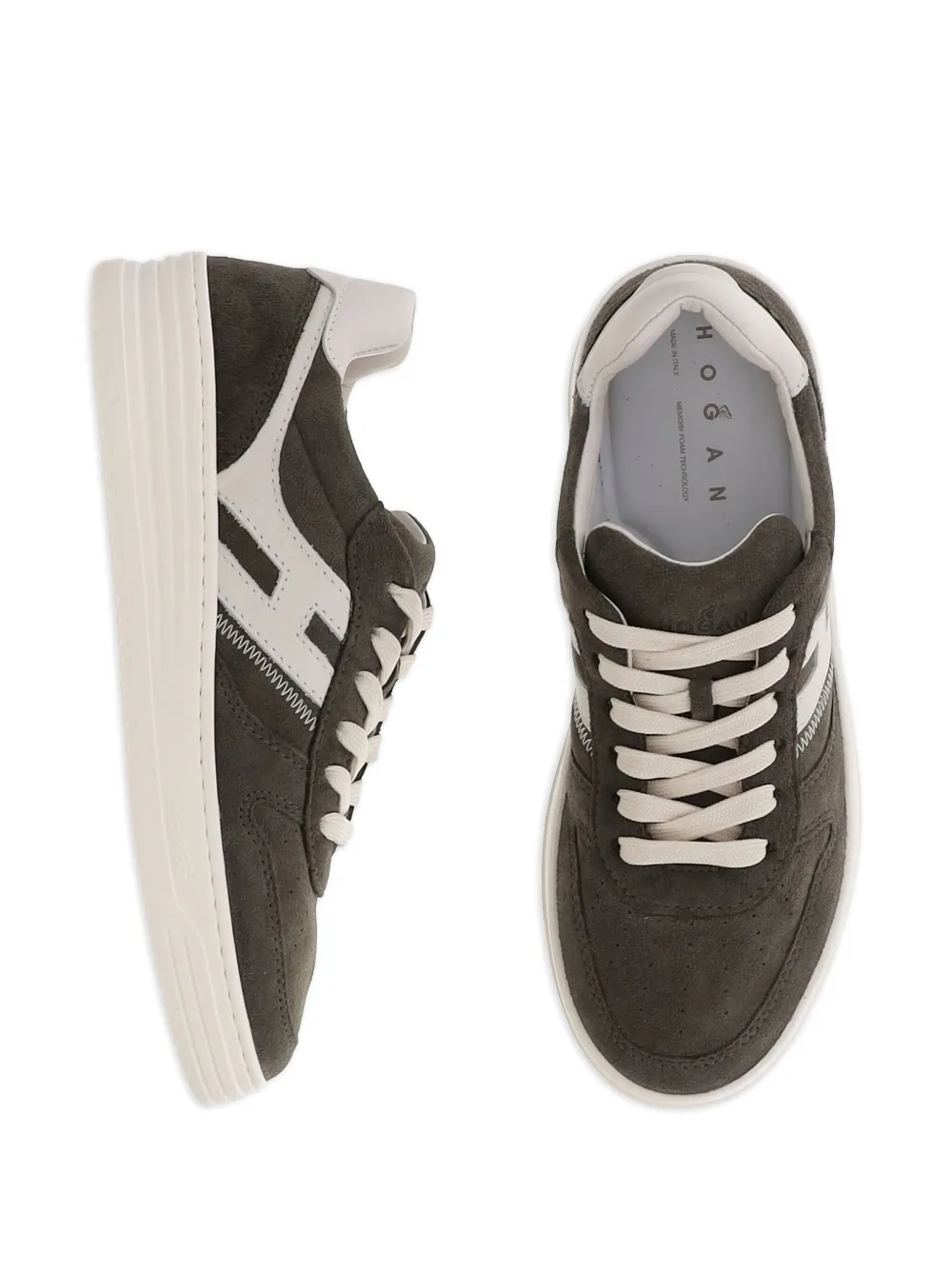 Hogan H630 suede leather logo sneakers Bruin