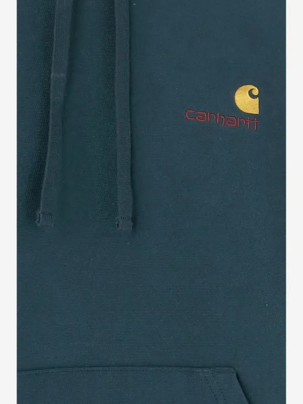 Carhartt WIP American Script logo-embroidered Hoodie | Blue | FARFETCH