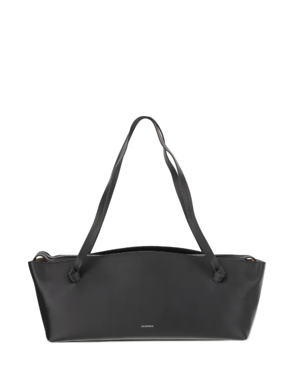 Jil Sander Big Joanna Leather Shoulder Bag in Black