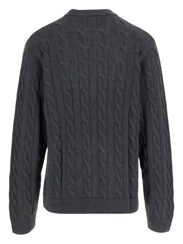 Carhartt WIP cable-knit crew-neck Sweater Grey FARFETCH TR - Main Image