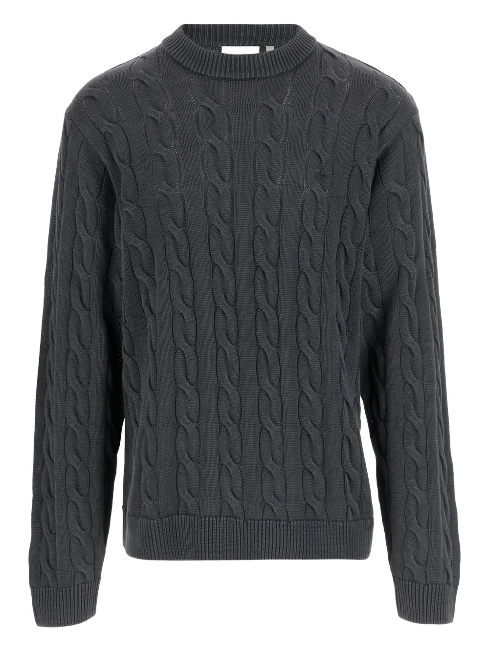 Carhartt WIP cable-knit crew-neck sweater Grijs