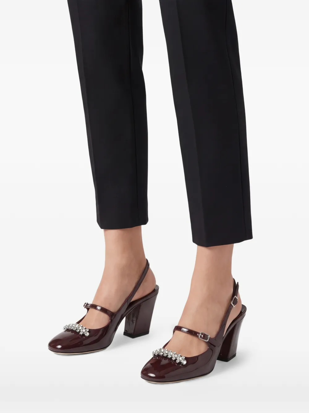Jimmy Choo 70 mm Belinda slingback pumps met kristallen Rood