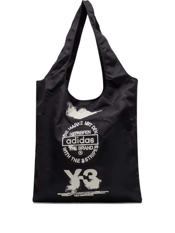 Y-3 logo-print Tote Bag Black FARFETCH SG