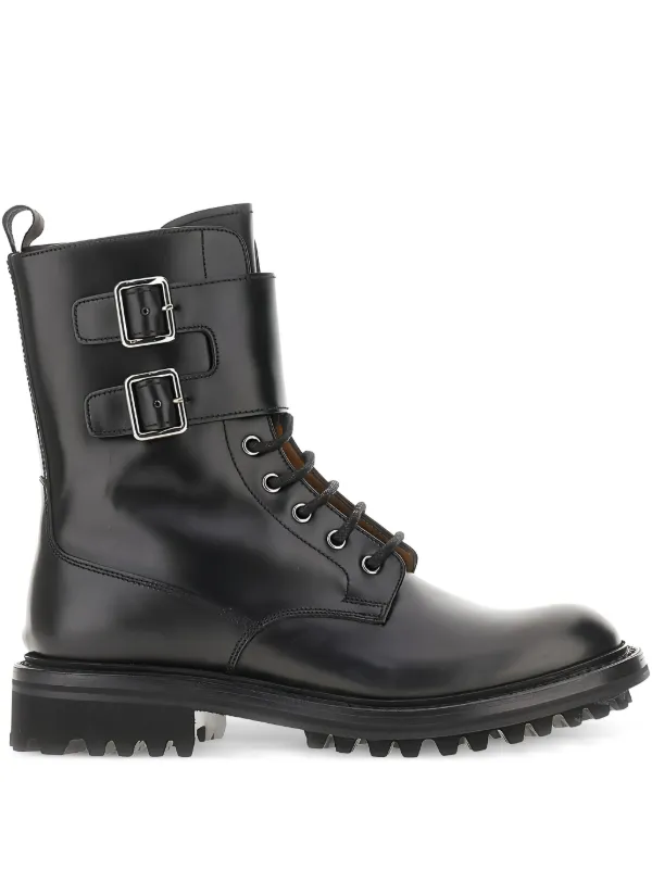 Church's Double-buckle Lace-up Boots in Black