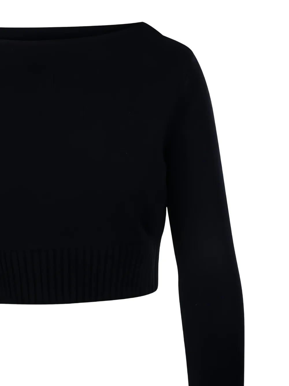Max Mara Cropped trui met boothals Zwart