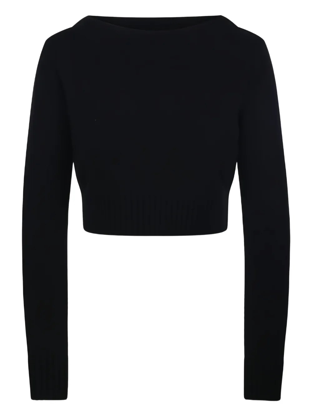 Max Mara Cropped trui met boothals Zwart