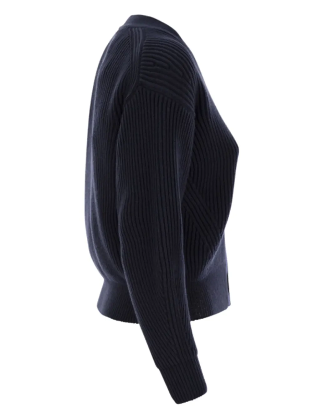 Weekend Max Mara Ribbed Button Cardigan In Blue