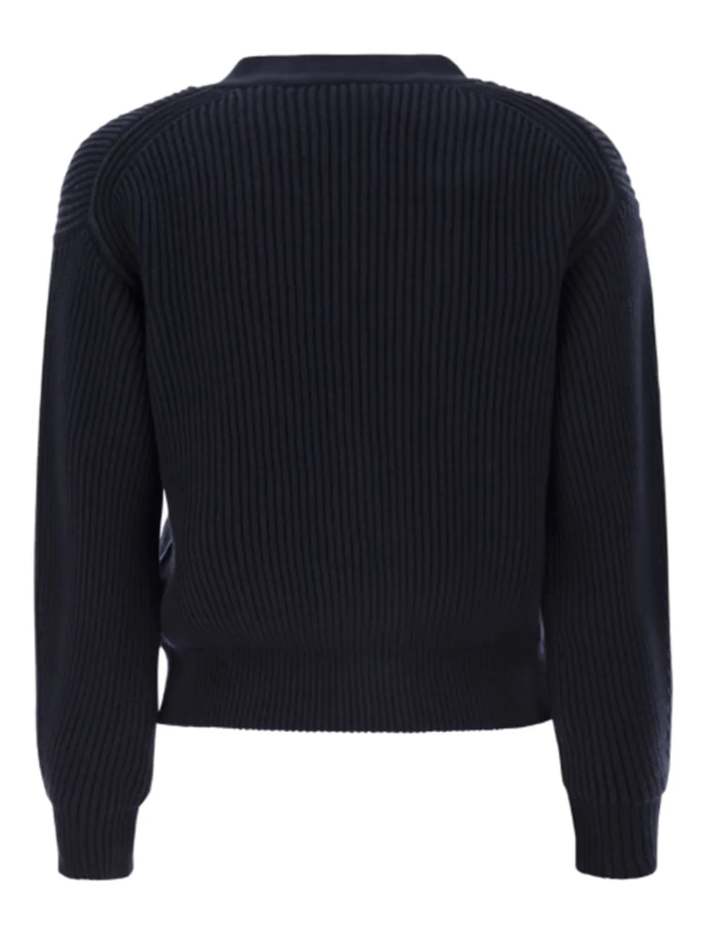 Weekend Max Mara Ribbed Button Cardigan In Blue