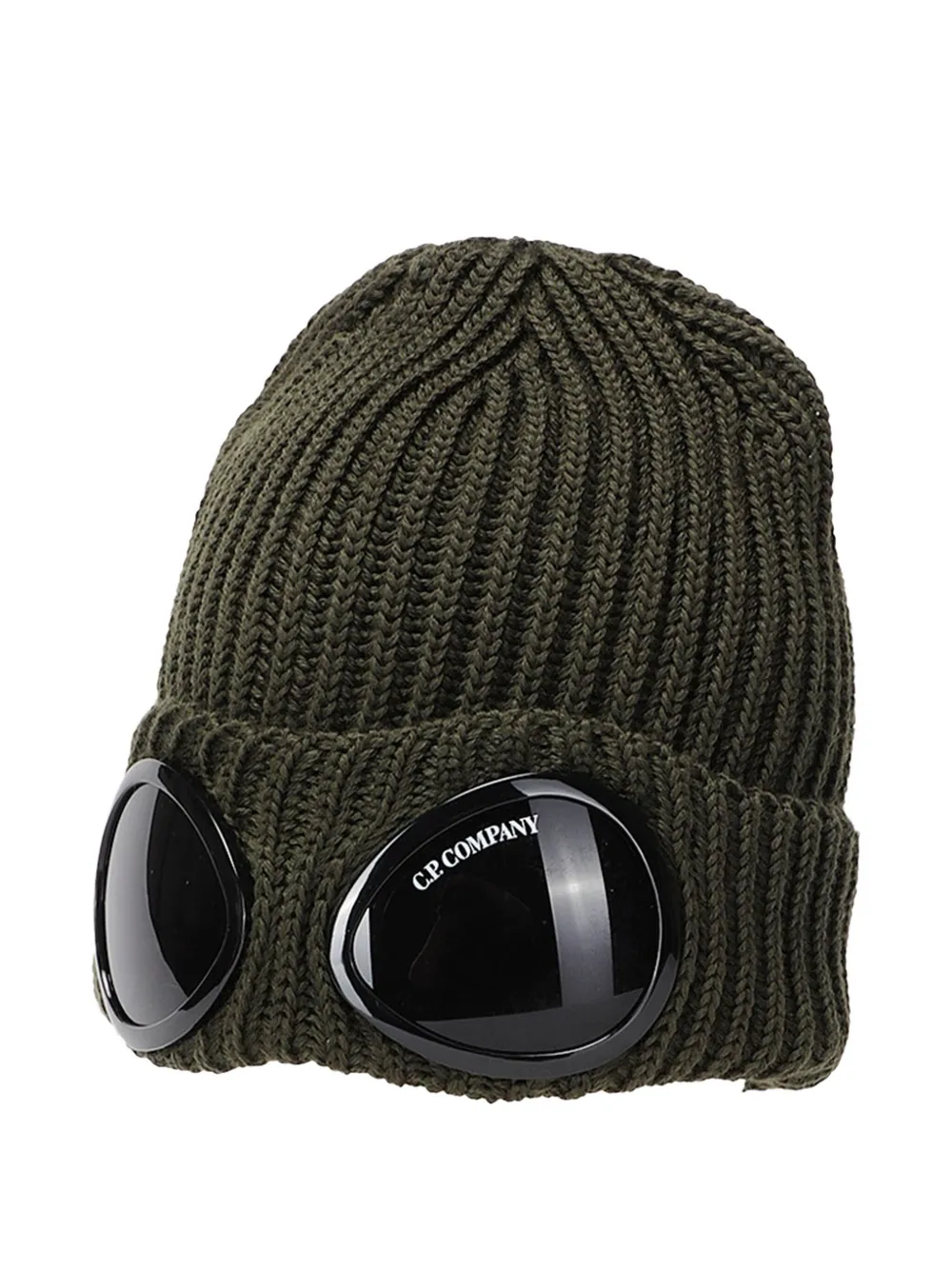C.P. Company goggle-detail wool hat - Groen
