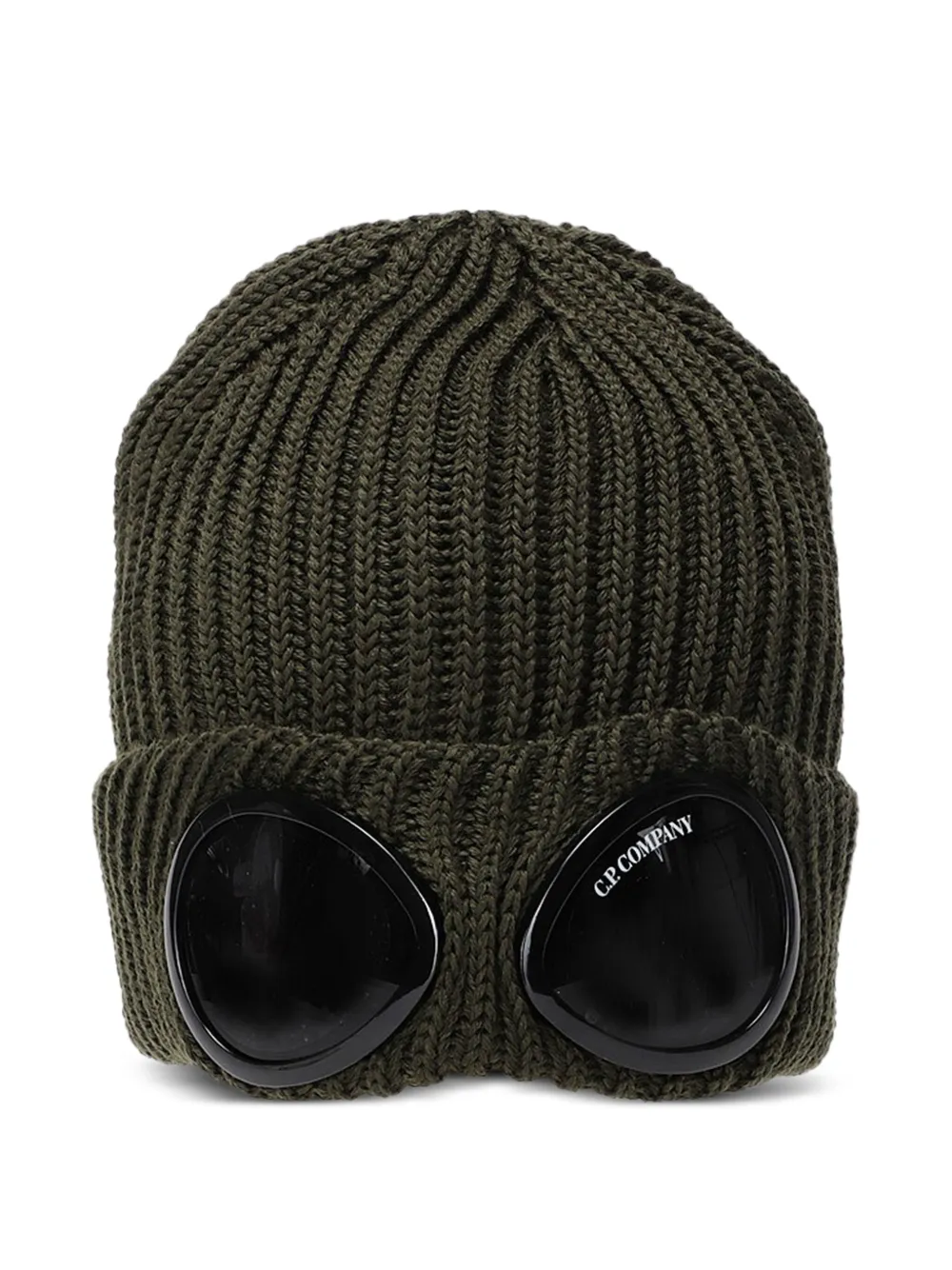 C.P. Company Wollen hoed met goggle detail Groen