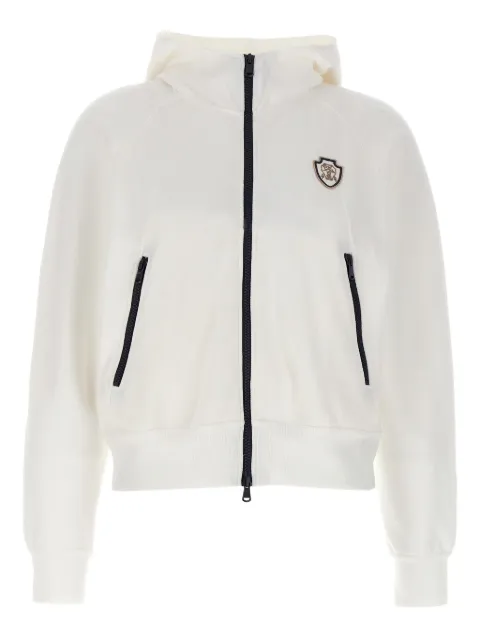 Brunello Cucinelli patch-pocket zip-up hooded jacket