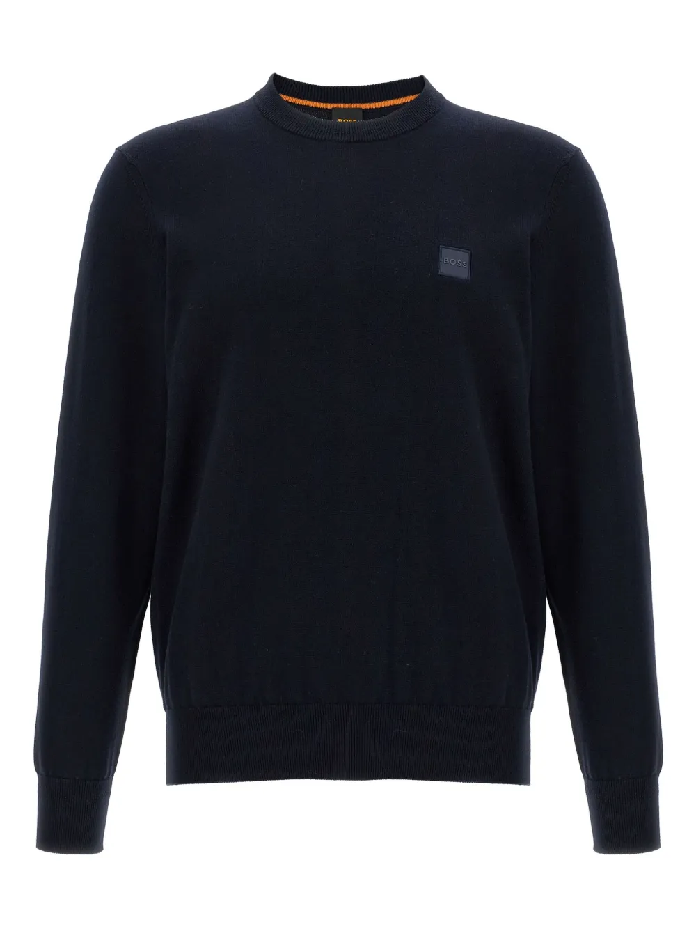 logo-patch crew-neck sweater