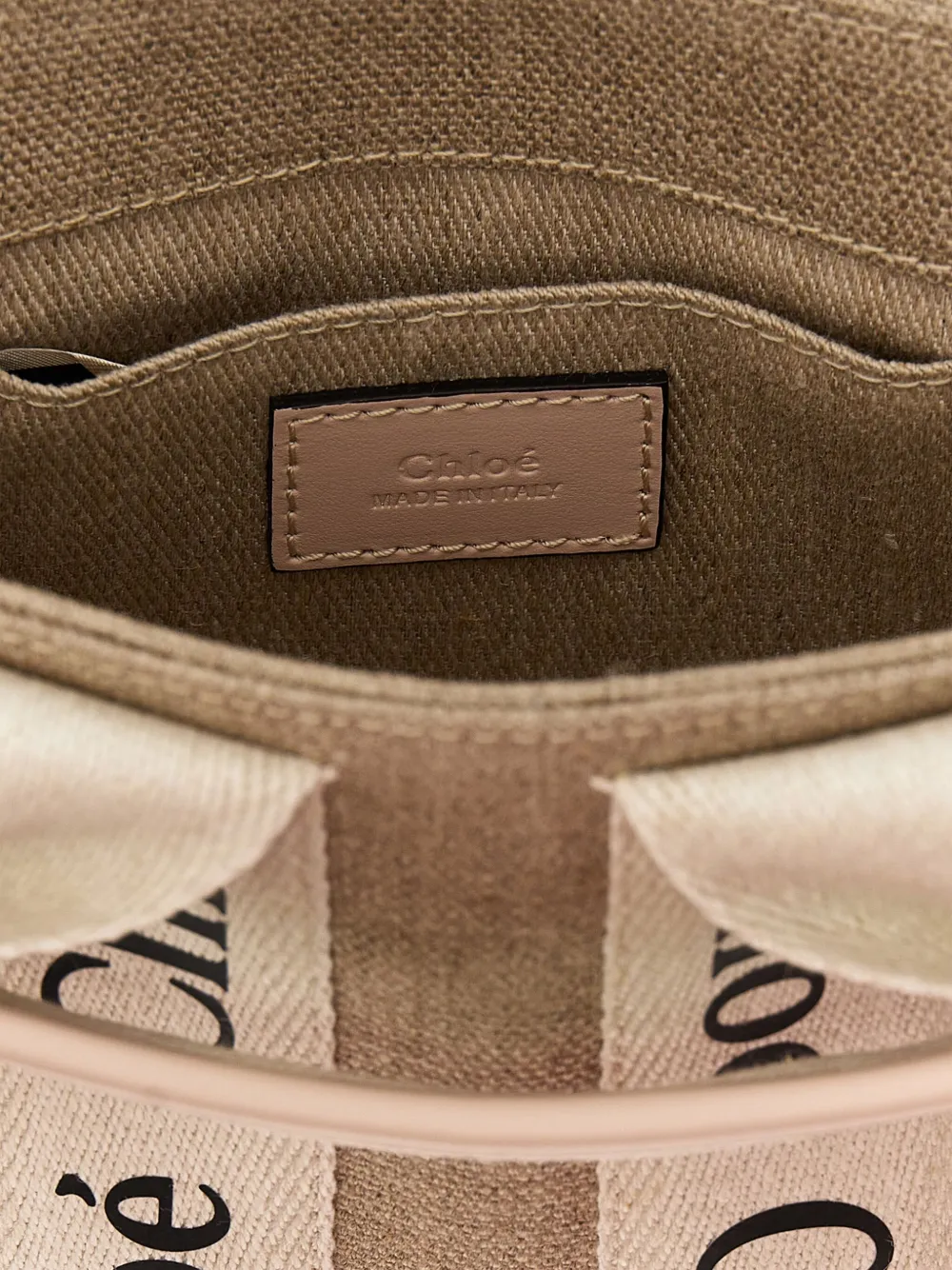 Chloé Woody canvas mini-shopper met logodetail Roze