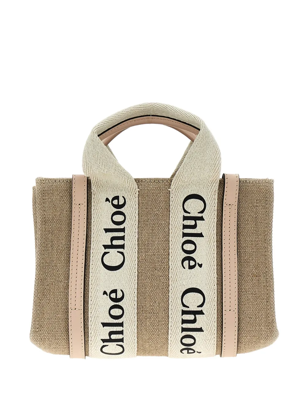 Chloé Mini Woody Canvas Logo-detail Tote Bag