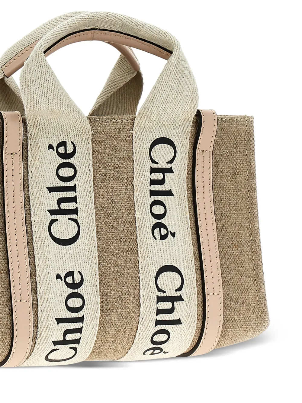 Mini Woody Canvas Logo-Detail Tote Bag