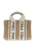 Chloé mini Woody canvas logo-detail tote bag - Pink
