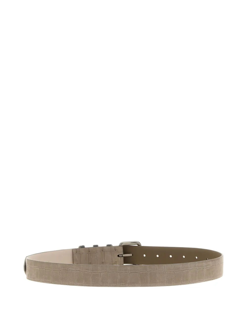 Brunello Cucinelli crocodile-effect metal-buckle belt Grijs