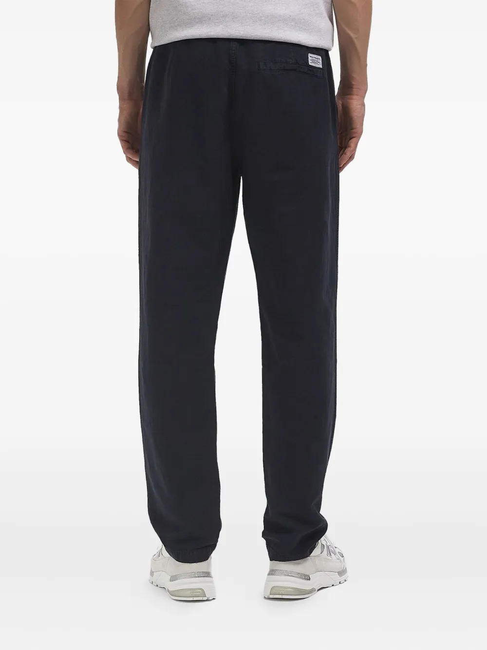 Norse Projects Broek met trekkoord van katoen-linnen Zwart