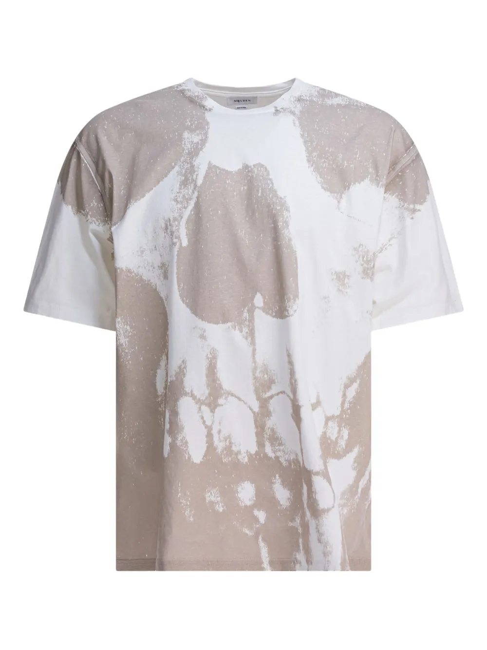 Alexander McQueen skull-print cotton T-shirt Beige