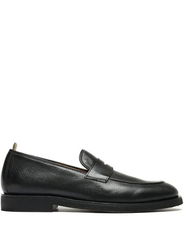Officine Creative Penny Leather Loafers in Black