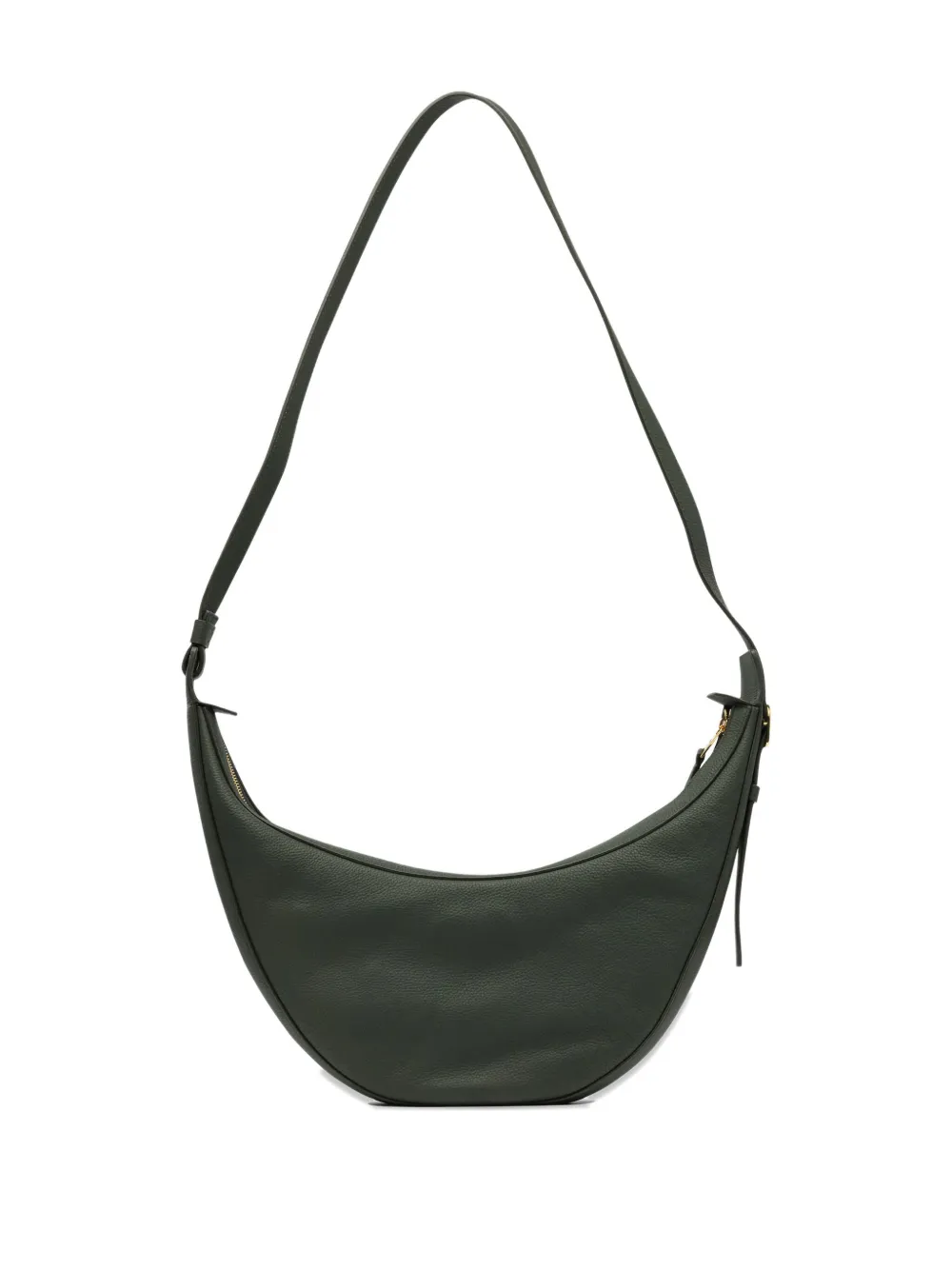KHAITE Small Augustina crescent leather cross body bag Groen