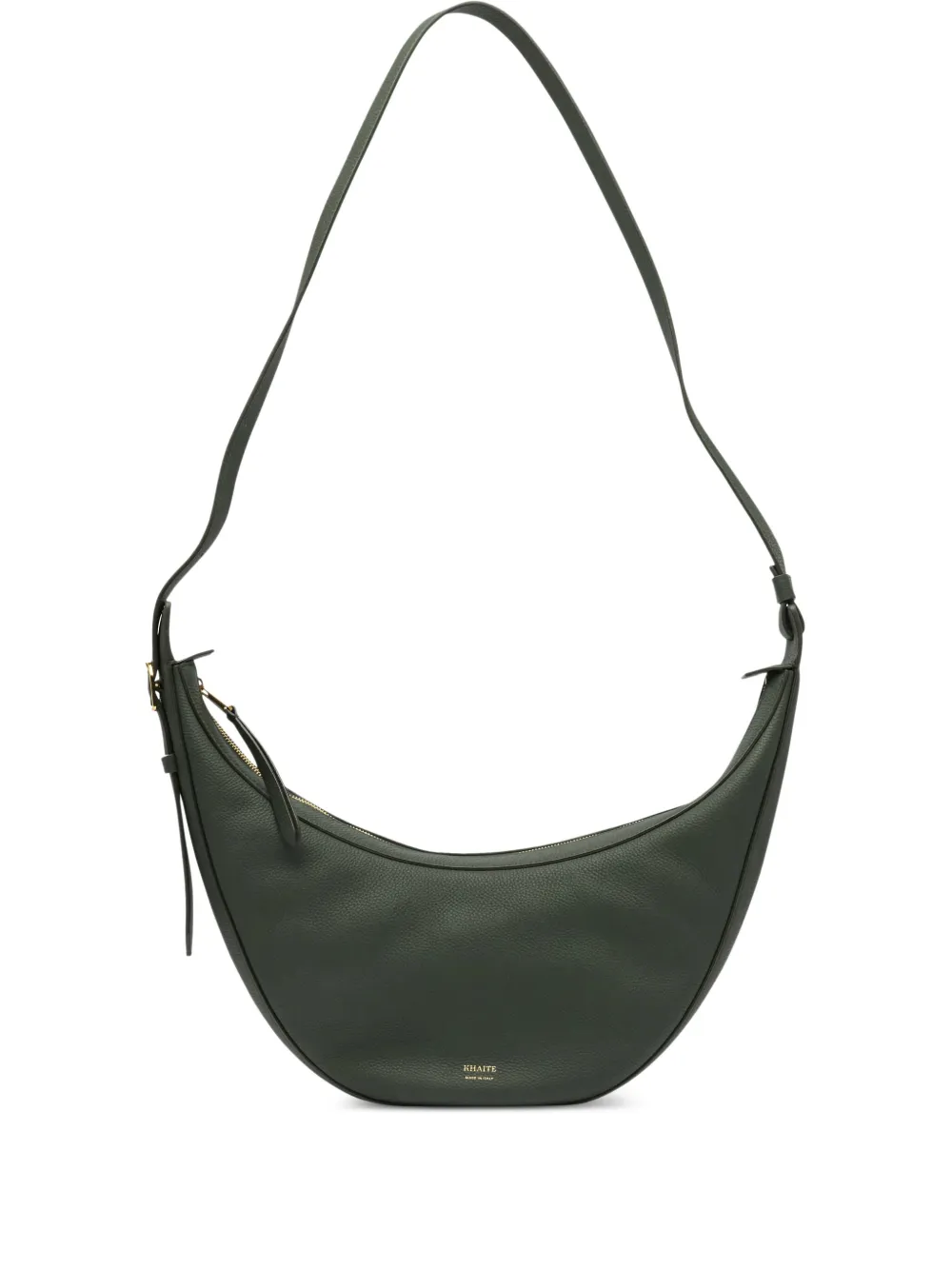 KHAITE Kleine Augustina halvemaanvormige leren crossbodytas Groen
