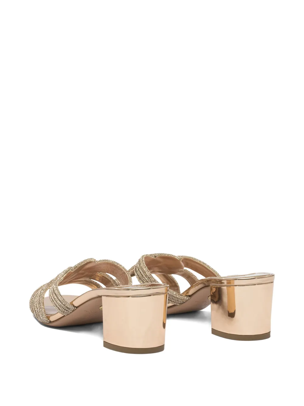 Aquazzura Felix crystal-embellished block-heel sandals Neutrals