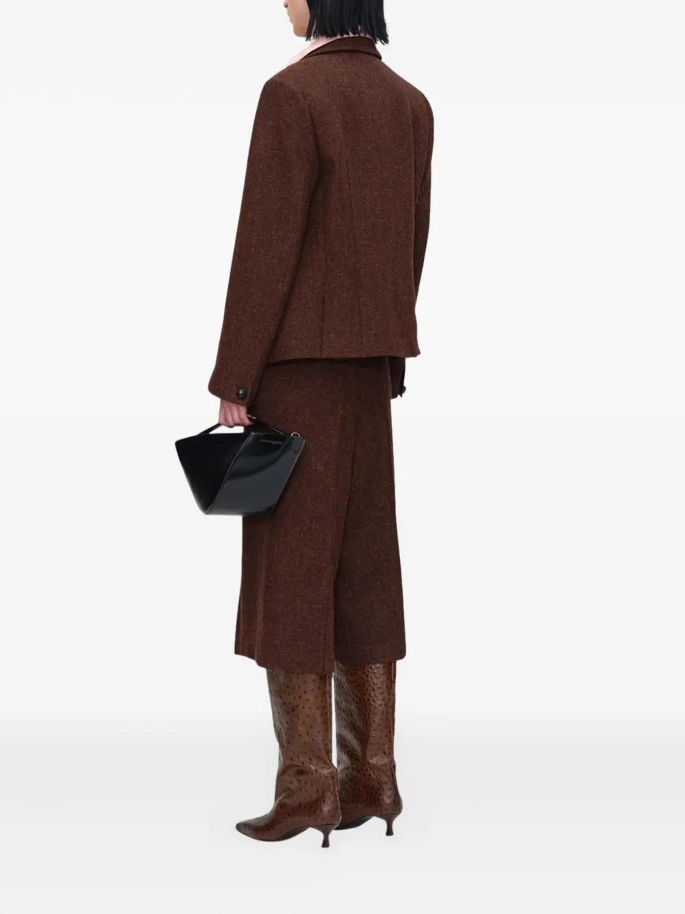Umber Postpast Wool Bermuda Shorts In Brown