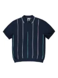 Bisous Skateboards striped-pattern polo shirt - Blue